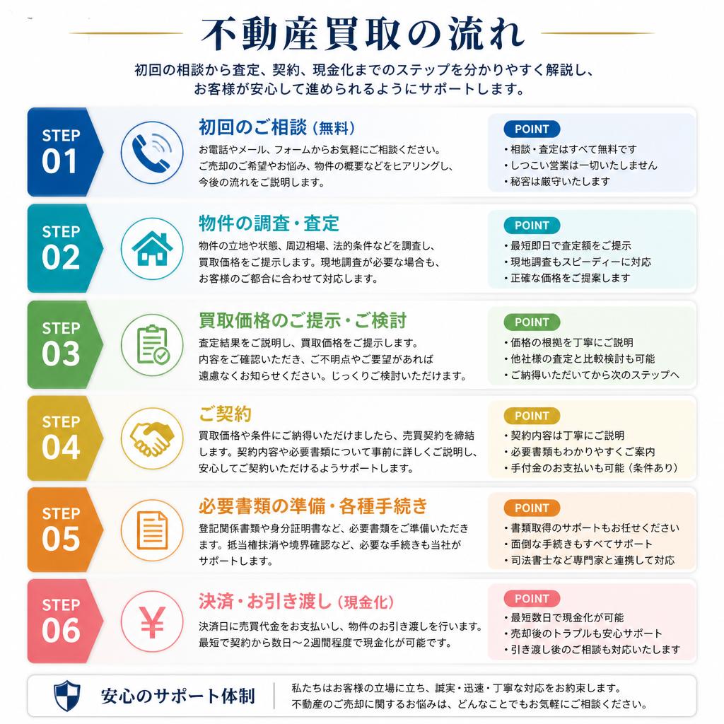 当社の不動産買取プロセス