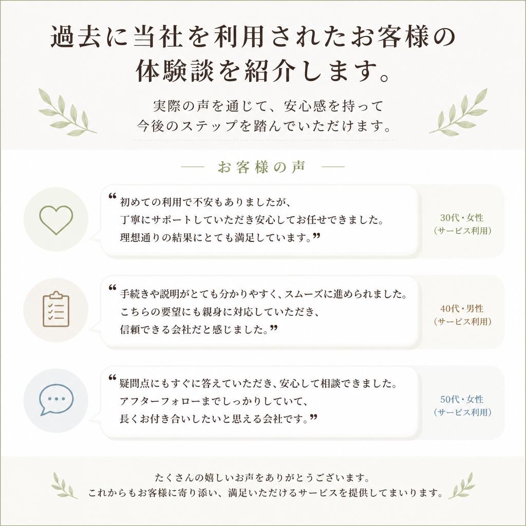 お客様の声をお聞きください